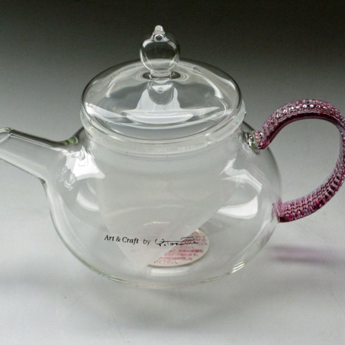 急須タイプのティーポット。耐熱ガラス製で把手付。日本茶・紅茶