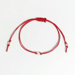 扭轉幸福編織手鍊 紅&黑繩銅鍍14K金 法國奶奶系列 兩色選 波品藝術 第1張的照片