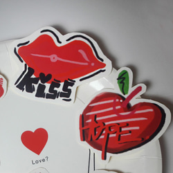 教皇赤グラフィティステッカーギフトステッカー限定デザイン小さなギフト愛バレンタインデー手描き 3枚目の画像