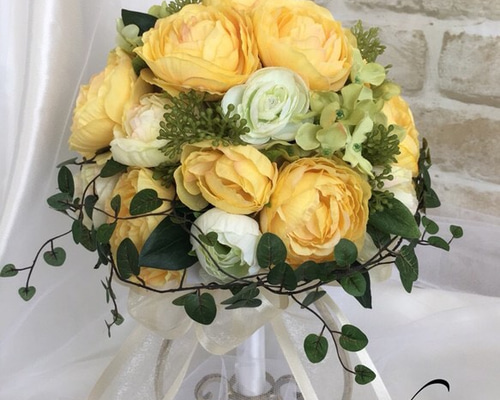 ウエディングブーケ&ブートニア #ラナンキュラス・ワイヤープランツ