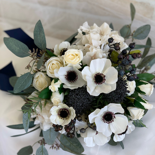 アネモネのクラッチブーケ&ブートニアセット ブーケ sororcchi 通販