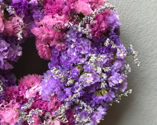 ドライフラワーリース　スターチス   母の日　母の日ギフト ドライフラワー スターチス リース 母の日 ギフト ドライフラワー ms