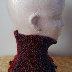 　（敬老の日のプレゼントに如何ですか？）　棒針編みで透かし模様を入れた、ネックウォーマー～～！！ 6枚目の画像