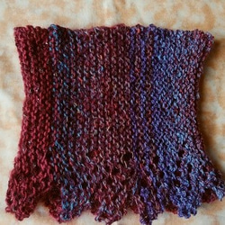 　（敬老の日のプレゼントに如何ですか？）　棒針編みで透かし模様を入れた、ネックウォーマー～～！！ 10枚目の画像