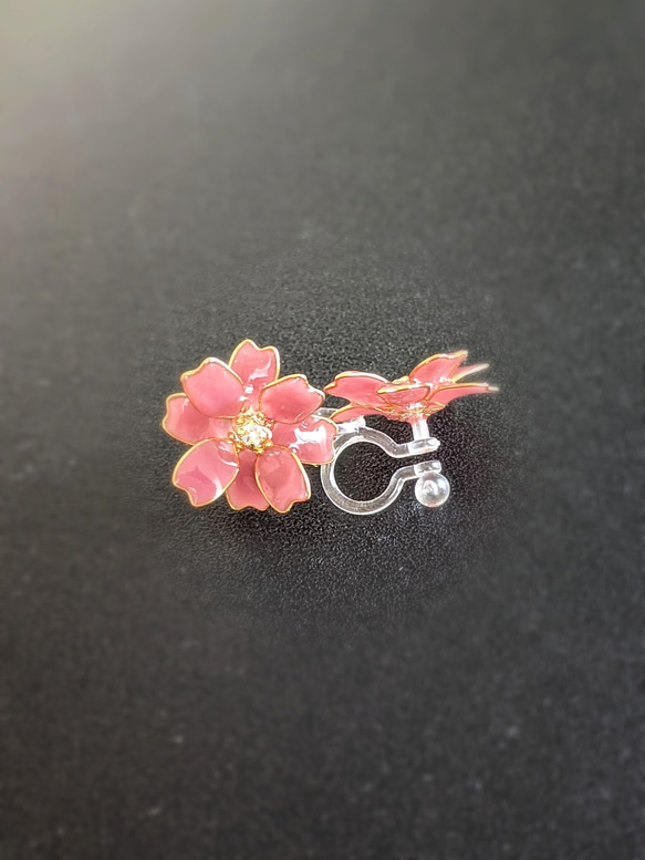 ❀秋桜2021❀ノンホールピアス 7枚目の画像