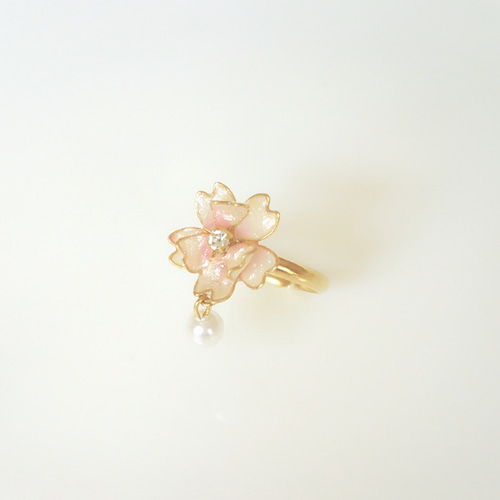 パール揺れる桜のピンキーリング 指輪・リング 彩り千桜-chisara- 通販