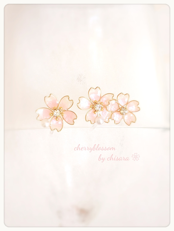 ❀桜❀ノンホールピアス 3枚目の画像