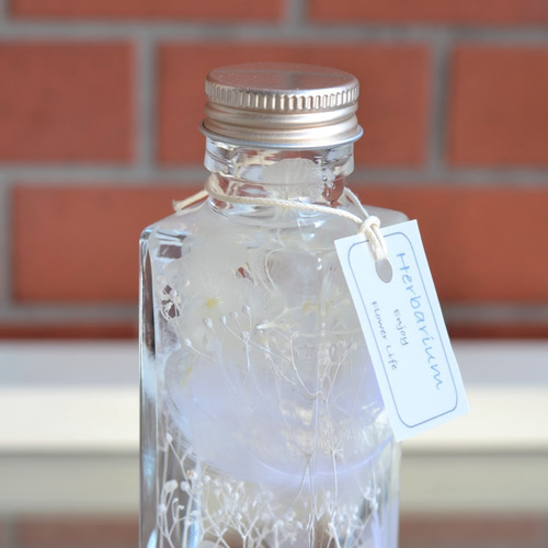 ピュアホワイト 白い羽根のハーバリウム（ショートボトル） ハー