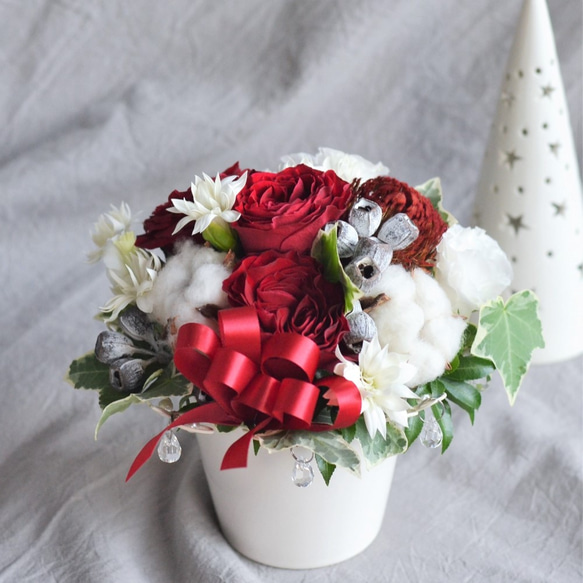 生花】クリスマスフラワーアレンジメント ☆キラキラクリスマス