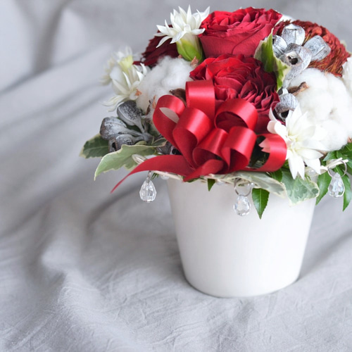 生花】クリスマスフラワーアレンジメント ☆キラキラクリスマス