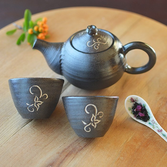【Creema福袋】小さな茶器（唐草）３点セット 1枚目の画像