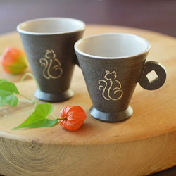 【Creema福袋】コーヒーカップ（猫）２点セット 1枚目の画像