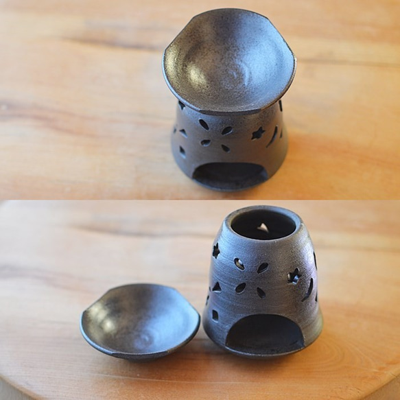 陶器のアロマポット・茶香炉 6枚目の画像