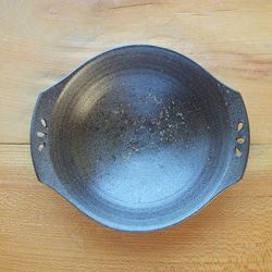 シチューボウル／黒・焼き〆陶器（レンジ、オーブン、食洗機ＯＫ） 2枚目の画像