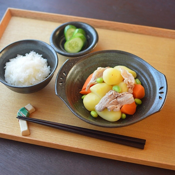 【訳あり品】シチューボウル／黒・焼き〆陶器（レンジ、オーブン、食洗機ＯＫ） 15枚目の画像