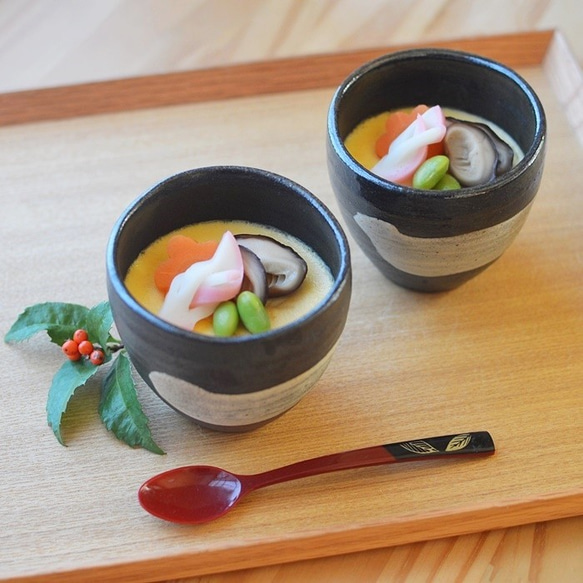 蕎麥麵杯/黑色釉面陶瓷（可放入微波爐、烤箱和洗碗機） 第6張的照片