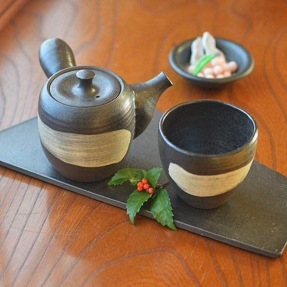 蕎麥麵杯/黑色釉面陶瓷（可放入微波爐、烤箱和洗碗機） 第8張的照片