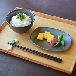 飯椀（小）／黒・焼き〆陶器（レンジ、オーブン、食洗機ＯＫ） 6枚目の画像