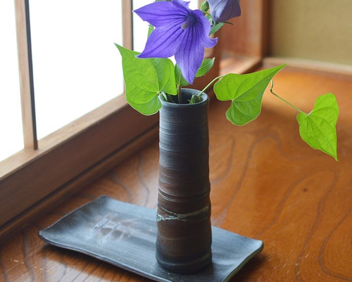 【希少】花瓶　陶器　備前焼 花入 一輪挿し　花器 茶道具　竹　竹根形 く*ん様 【希少】花瓶 陶器 備前焼 花入 一輪挿し 花器 茶道具 竹 竹根