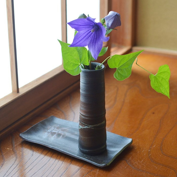 茶花用花器　焼き締め 茶花用花器 焼き締め