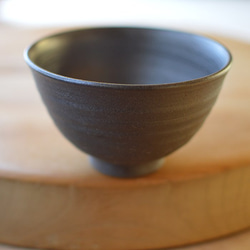 飯椀（大）／黒・焼き〆陶器（レンジ、オーブン、食洗機ＯＫ） 3枚目の画像