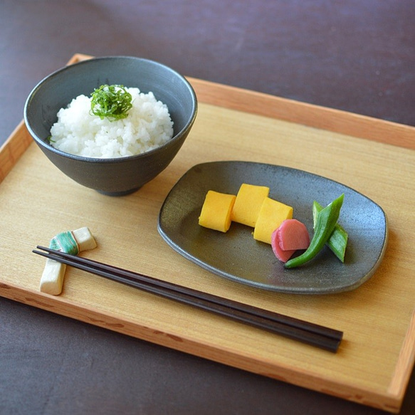 飯椀（大）／黒・焼き〆陶器（レンジ、オーブン、食洗機ＯＫ） 6枚目の画像