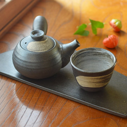 [Creema 福袋] 茶壺（平）&amp; Hakeme 茶杯 第1張的照片