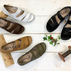 【足を優しく包み込む、袋縫い製法の至福♪】牛革オープントウサンダル 2130 4枚目の画像