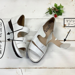 【足を優しく包み込む、袋縫い製法の至福♪】牛革オープントウサンダル 2130 5枚目の画像