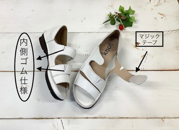 【足を優しく包み込む、袋縫い製法の至福♪】牛革オープントウサンダル 2130 5枚目の画像