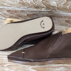 包包拼接短邊膠靴 深棕色 4103 第3張的照片