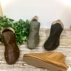 包包拼接短邊膠靴 深棕色 4103 第6張的照片