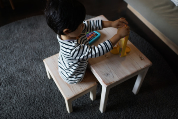 【サイズオーダー可能】無垢材ローテーブル コーヒーテーブル 子供用デスク　 6枚目の画像