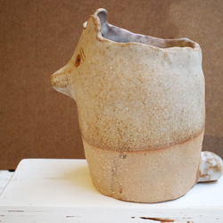 3rdfloorメーカー|手作りの陶器厄介なクマの植木鉢 3枚目の画像