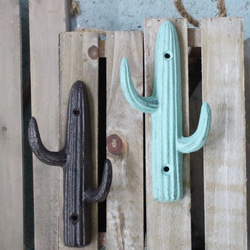 3rdfloor Studio｜仙人掌造型鑄鐵掛勾 掛鉤（藍綠） 第2張的照片