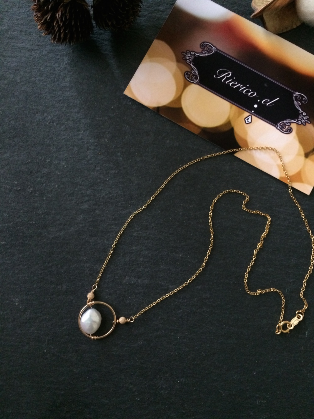 【14kgf】淡水パールリングネックレス