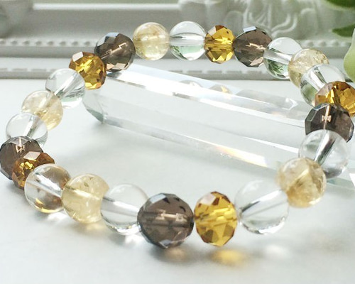 【希少・天然石】スモーキー 非加熱シトリン ブレスレット スモーキーシトリン 限定1点】天然石 スモーキーシトリン スモーキークォーツ