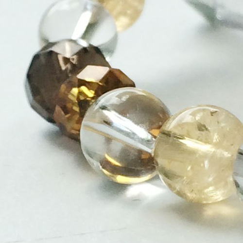 19cm 嫌な人を遠ざけるスモーキークォーツとシトリンのお守り