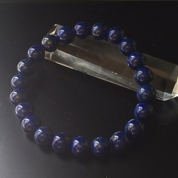 【再次上架】18厘米8毫米玉Azure幸運石Lapis Lazuli簡單手鍊 第2張的照片