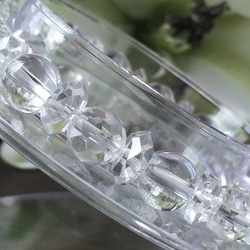 【再販】１７cm　SAランクバッキ＾ボール水晶と水晶のデザインブレスレット 4枚目の画像