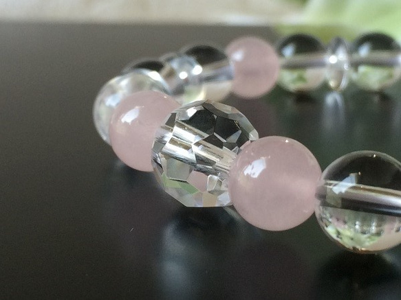 16厘米櫻桃色玫瑰石英和曝氣 - 水晶手鍊水晶球水晶之春 第1張的照片