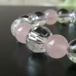 18厘米櫻桃色玫瑰石英和曝氣 - 水晶手鍊水晶球水晶之春 第1張的照片