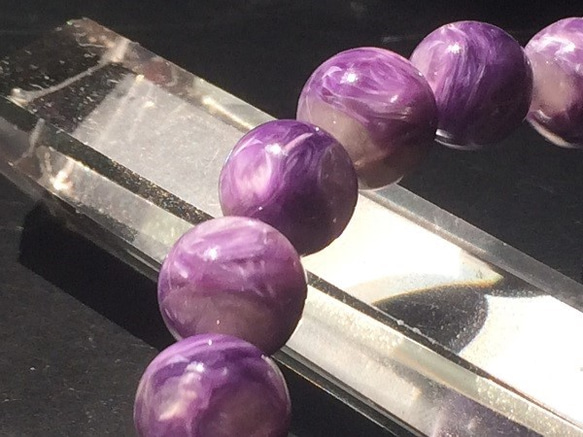 15厘米8.5㎜球世界三大藥石紫龍晶手鍊簡單 第5張的照片