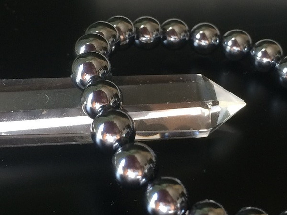 16厘米8毫米珠子美容和健康石高純度太赫茲手鍊 第2張的照片