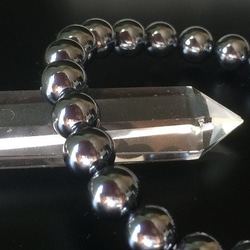 17厘米8毫米珠子美容和健康石高純度太赫茲手鍊 第1張的照片
