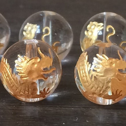 10毫米球Yonkamijuu金塗層雕刻晶體8條 第2張的照片