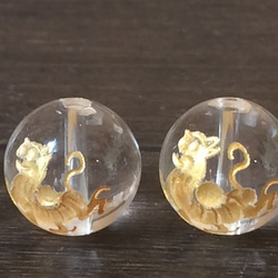 10毫米球Yonkamijuu金塗層雕刻晶體8條 第4張的照片
