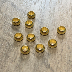 ゴールドカラー 金属 大穴 ビーズ 5mm径 10個セット 2枚目の画像
