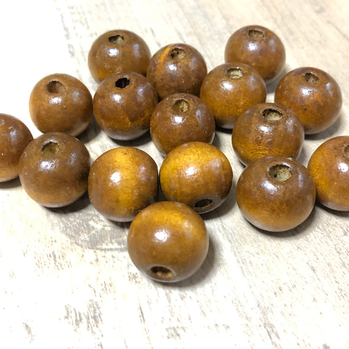 10個 18mm ブラウン ウッド ビーズ ビーズ ギルドバイピーオーディー 
