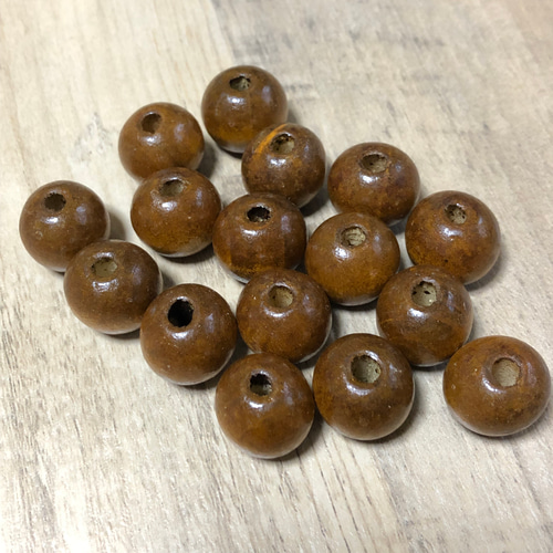 10個 18mm ブラウン ウッド ビーズ ビーズ ギルドバイピーオーディー 